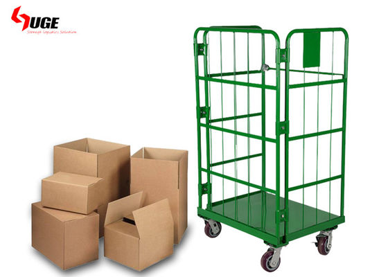 چرخ دستی چرخدار قفس با روکش سبز پودری برای انبار و ذخیره سازی سرد