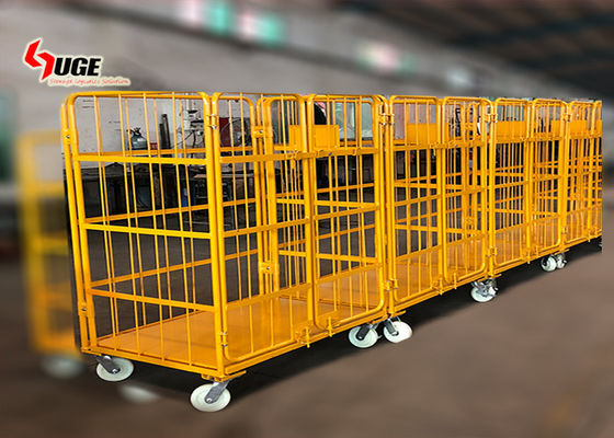 واگن برقی تاشو 1100 * 800 * 1700MM ، واگن برقی لجستیک سفارشی شده با کاستور بی صدا